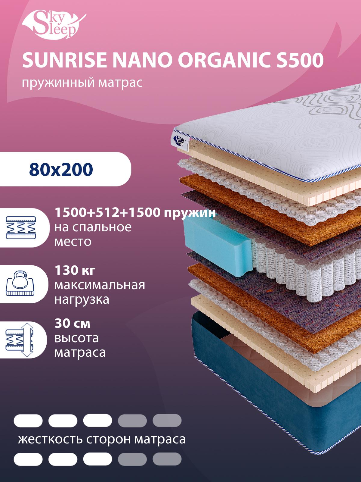 Матрас SkySleep SUNRISE NANO Organic S500