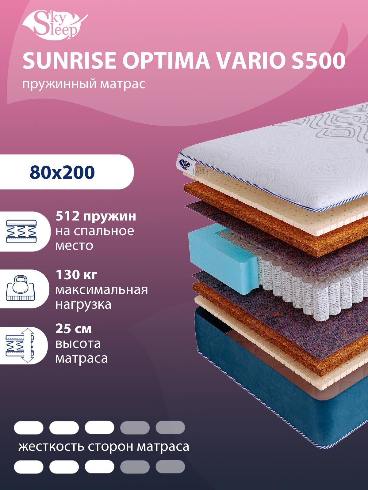 Матрас SkySleep SUNRISE Optima Vario S500